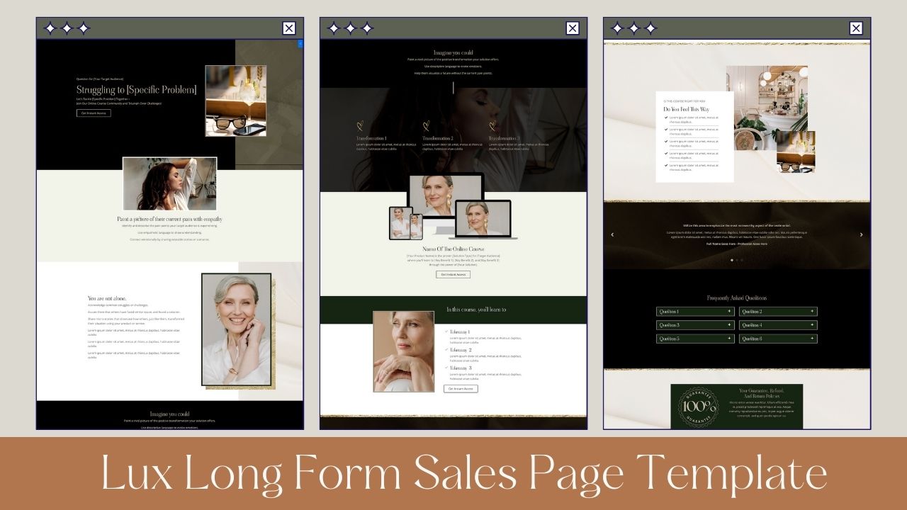 Lux Long Form Sales Page Template