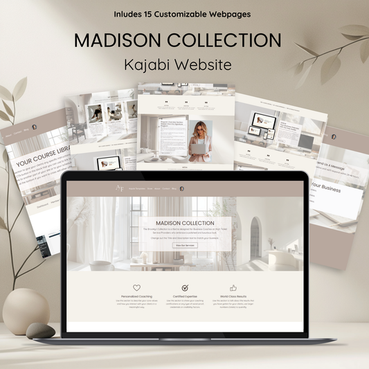Madison Kajabi Website Theme 15 Pages Plus Bonuses!