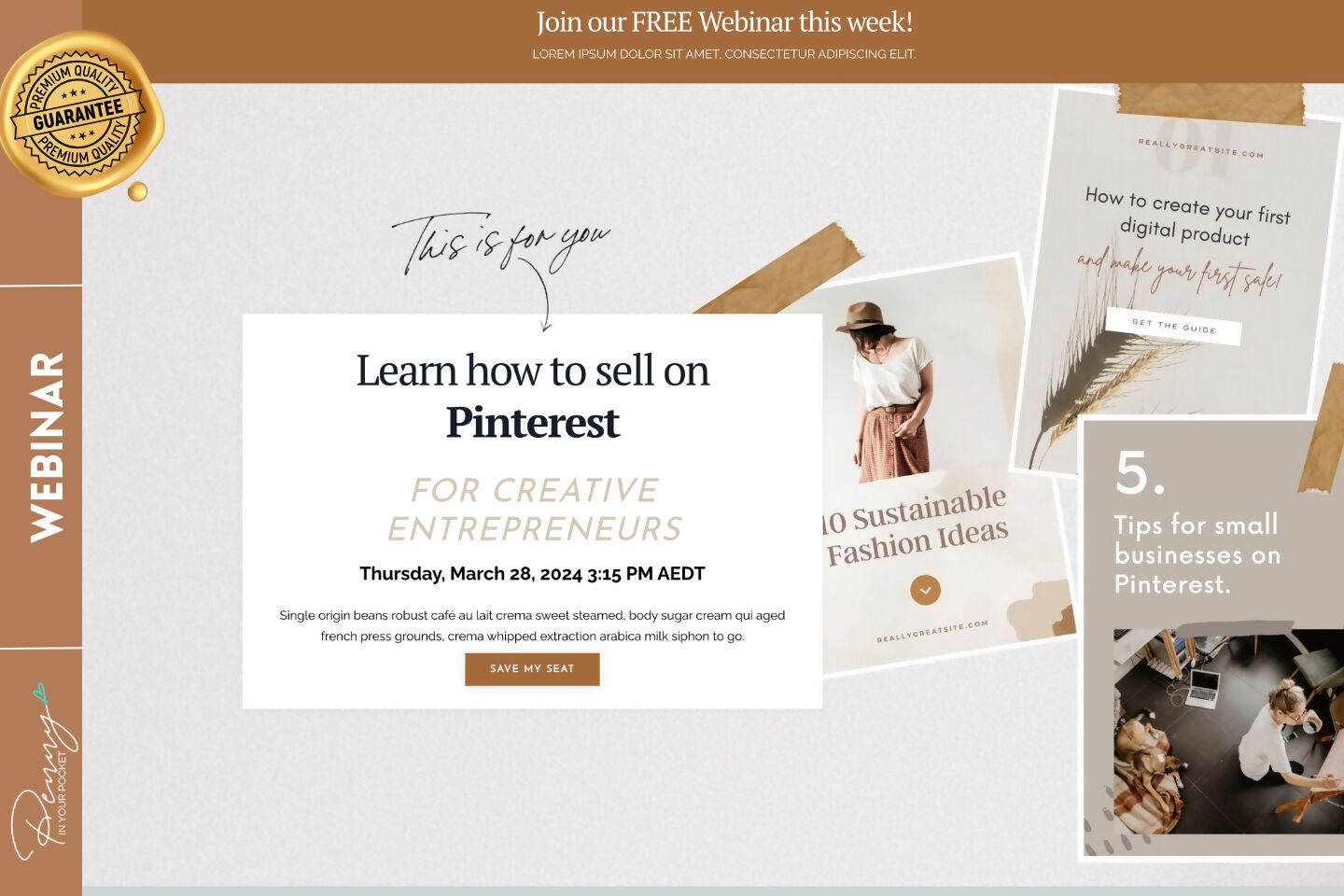 Kajabi Webinar Page Template | Just Jenny