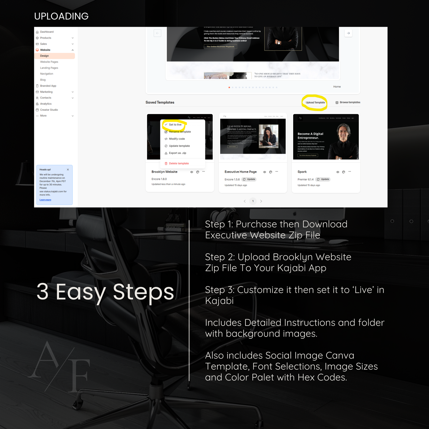 Brooklyn Collection Kajabi Website Theme 15 Pages Plus Bonuses!