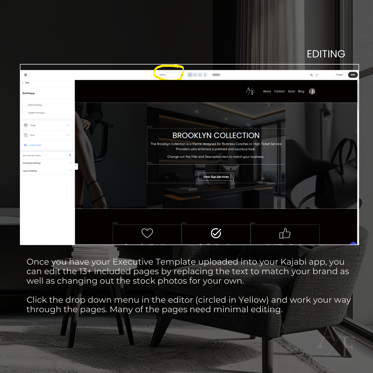 Brooklyn Collection Kajabi Website Theme 15 Pages Plus Bonuses!