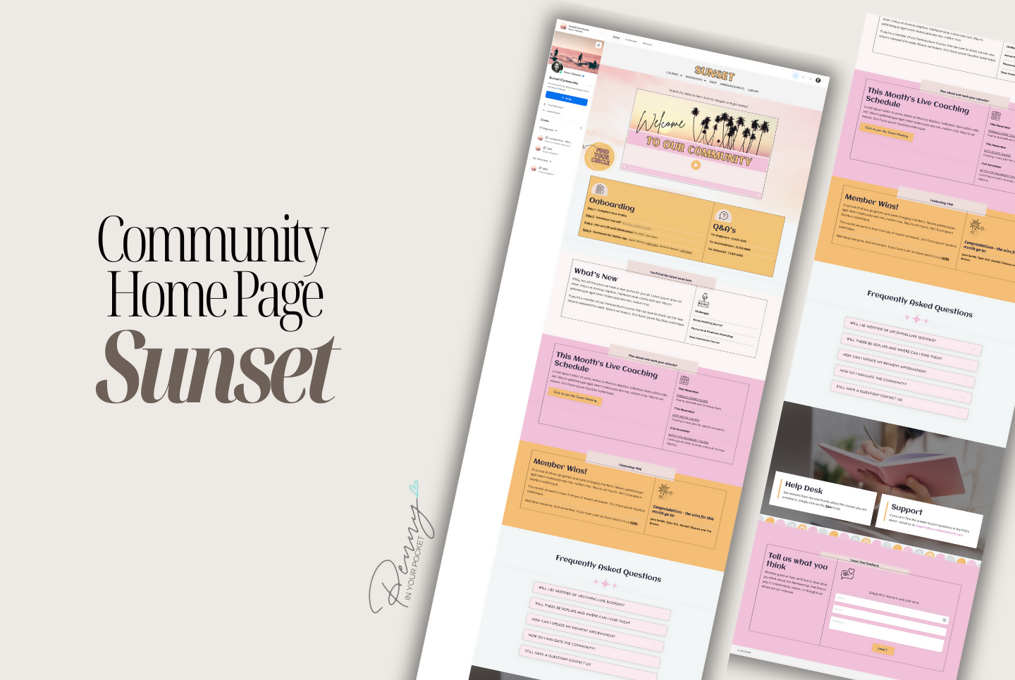 Kajabi Template - Sunset Community Home Page - Penny In Your Pocket