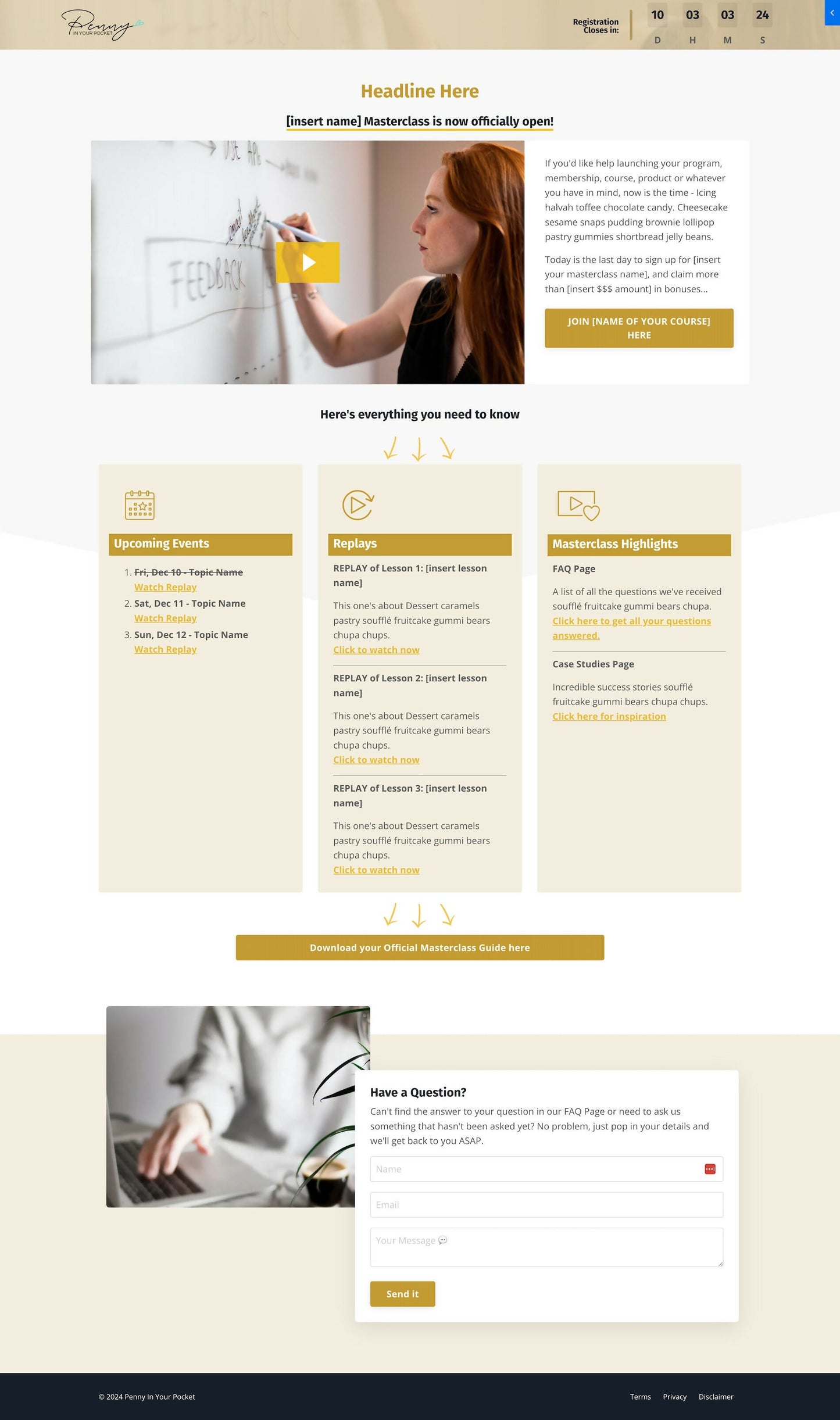 Jeff Gold Masterclass / Funnel Template Kit