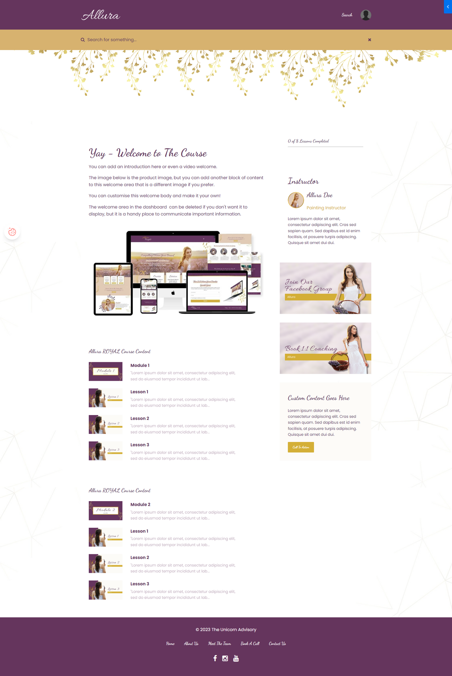 Allura Royal Product Theme (Momentum + Premier)