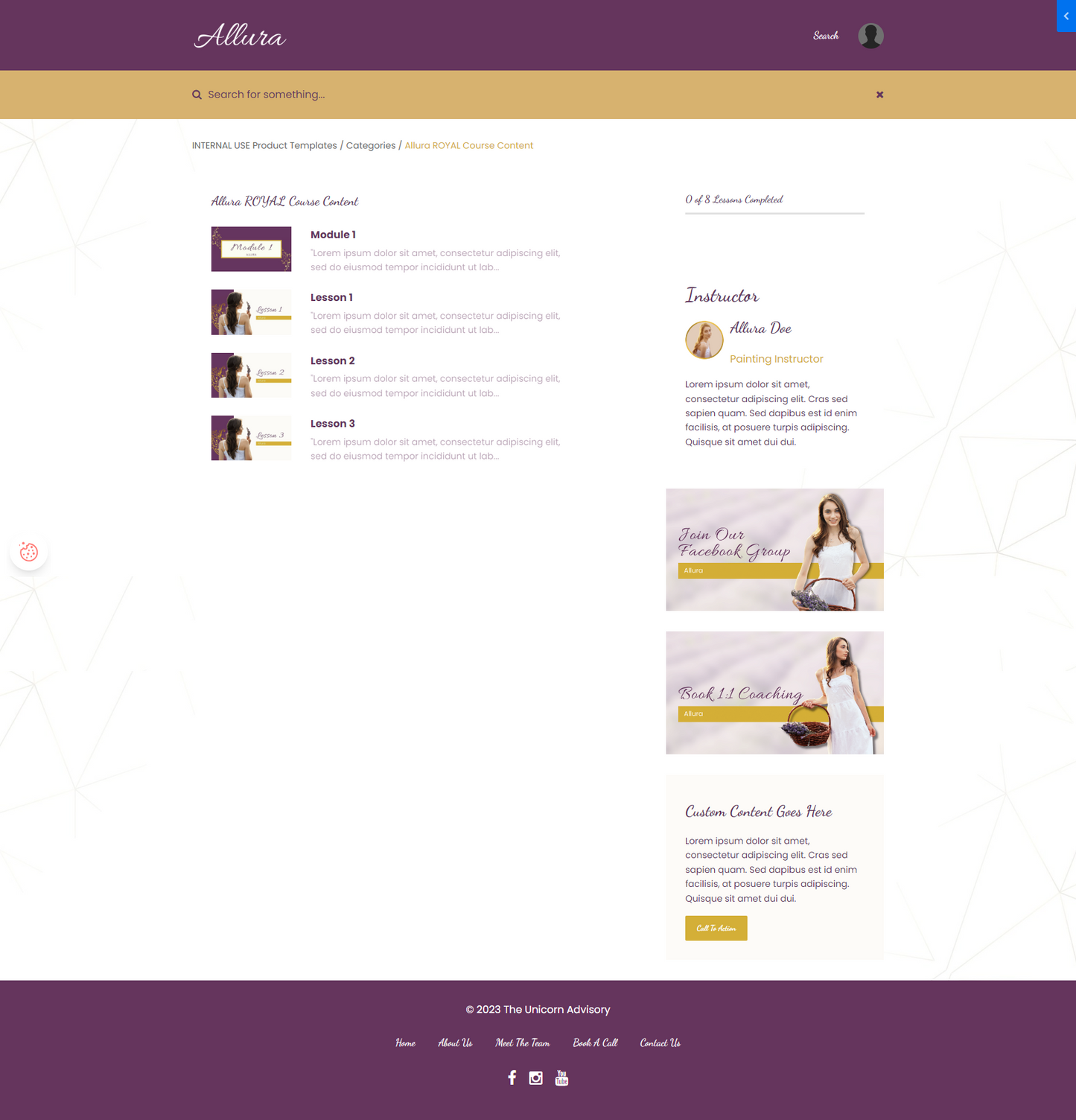 Allura Royal Product Theme (Momentum + Premier)