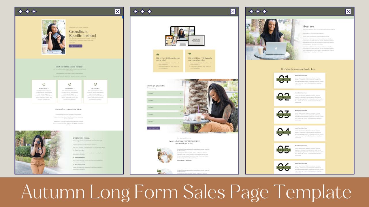Autumn Long Form Sales Page Template