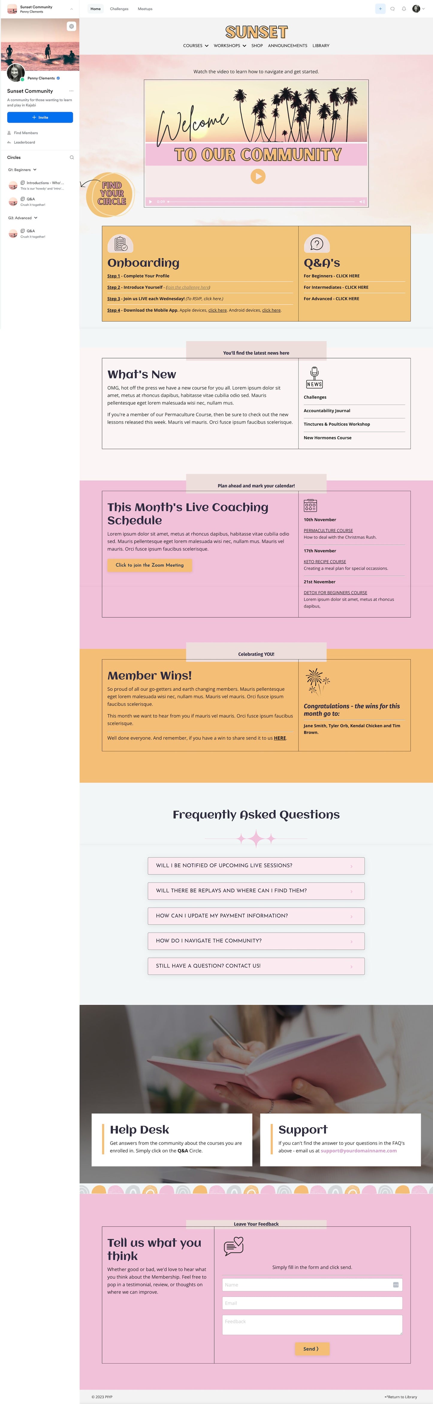Sunset / Community Home Page