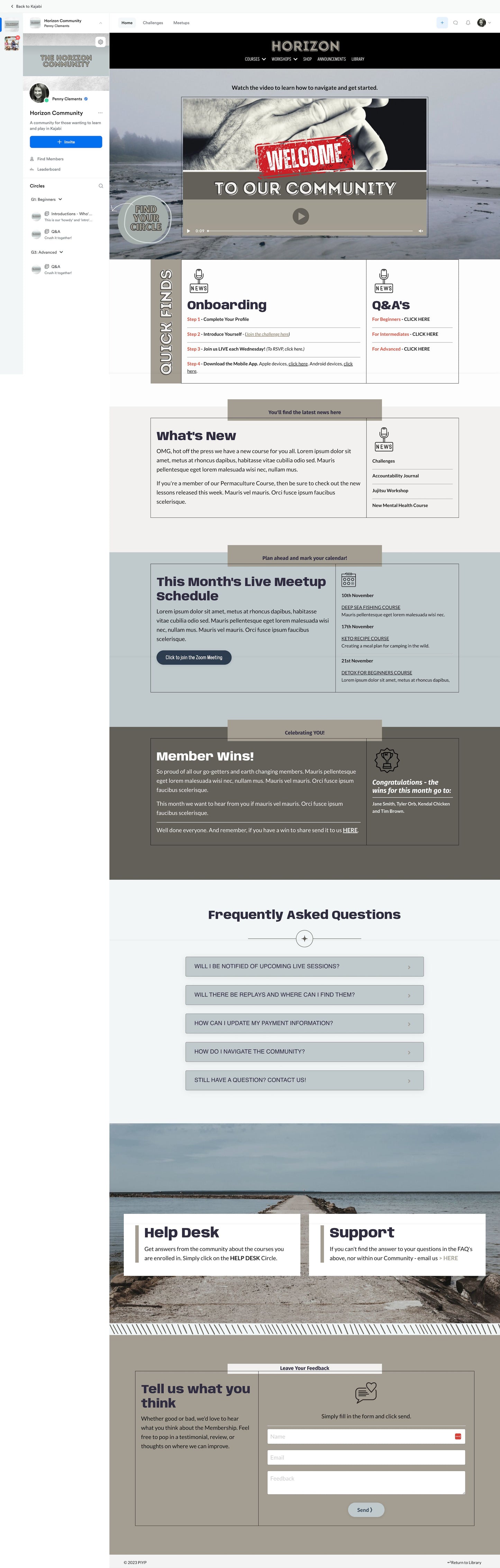 Horizon / Community Home Page