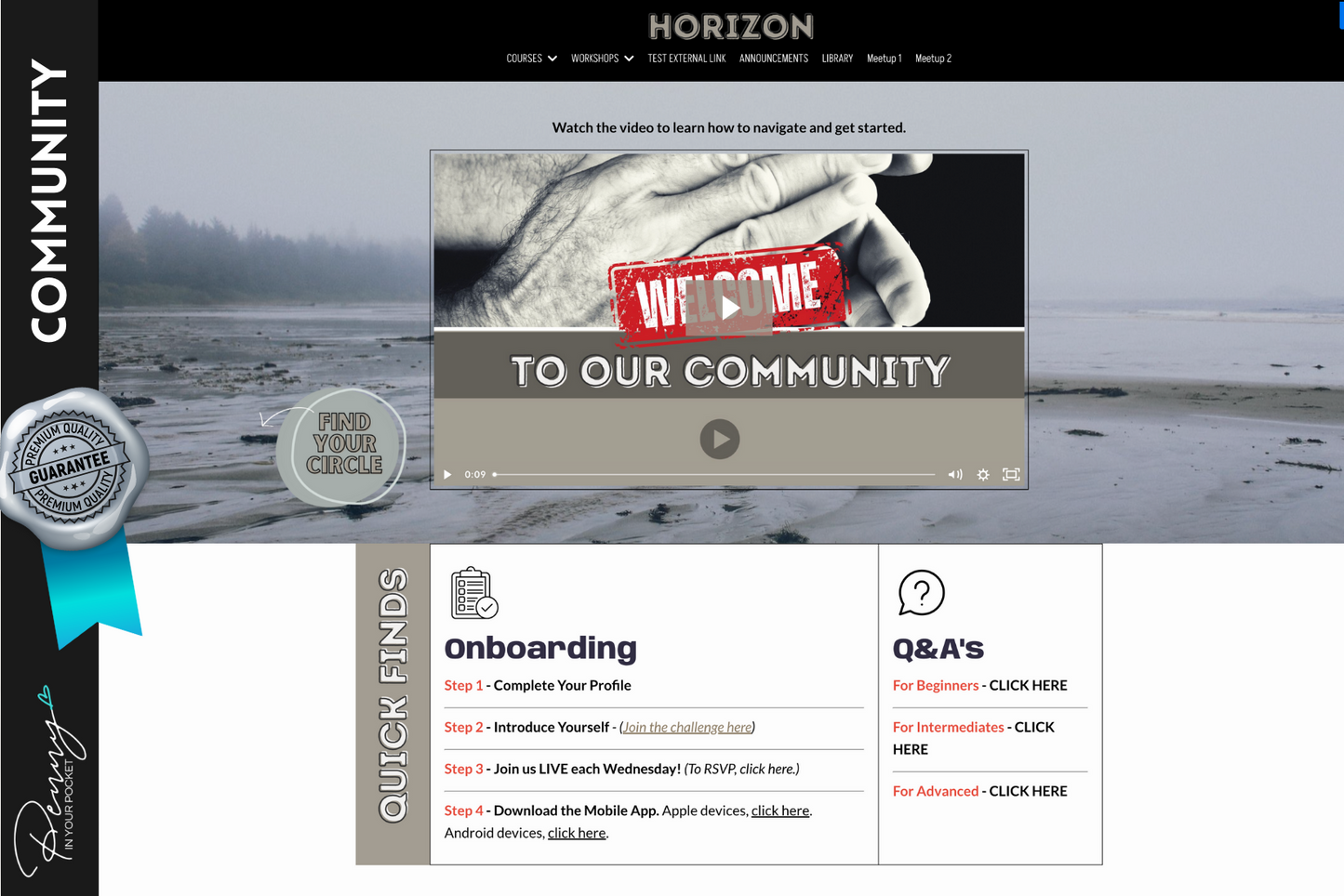 Horizon / Community Home Page
