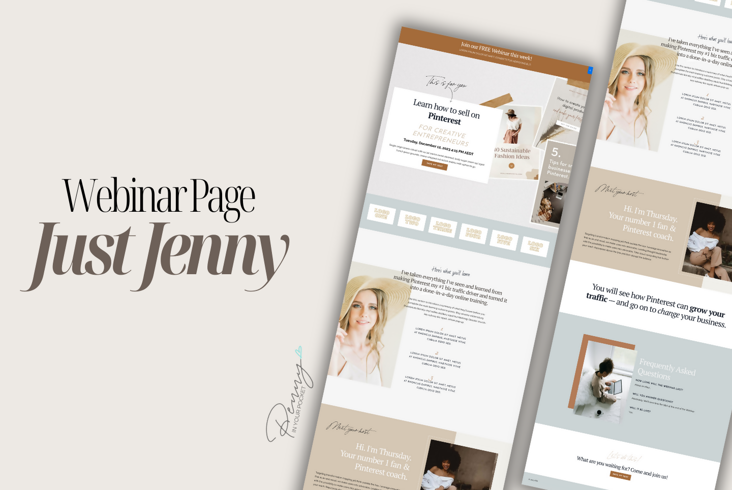 Kajabi Webinar Page Template | Just Jenny