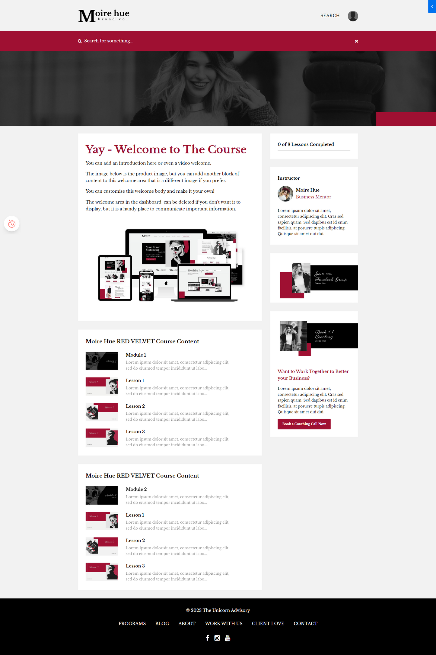 Moire Hue Red Velvet Product Theme (Momentum + Premier)