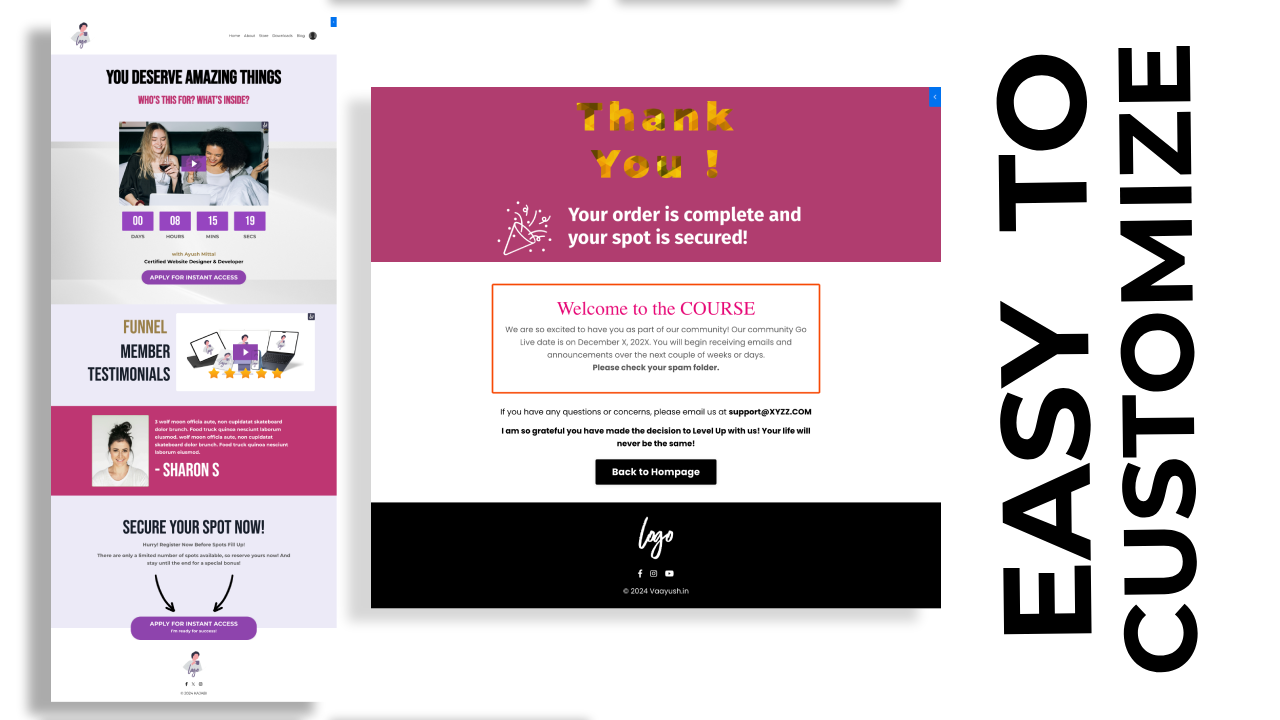Opt-In Mastery Template with Thank you page