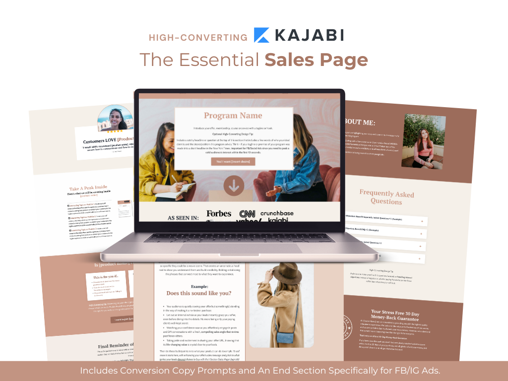 Essentials Conversion-Focused Sales Page - PINK