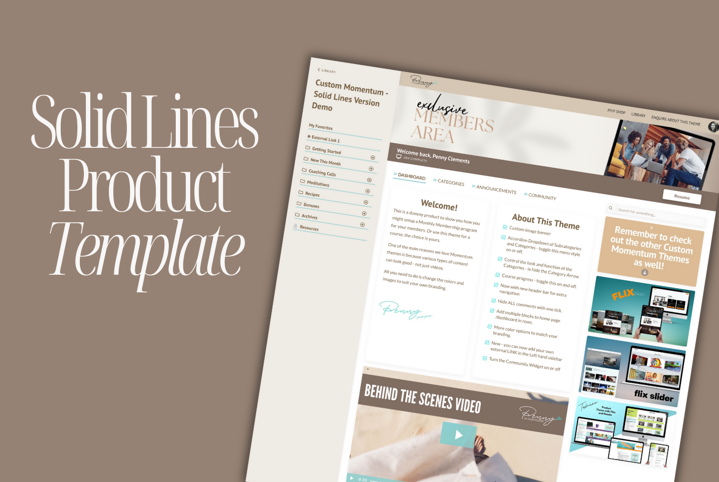 Kajabi Course Template - Solid Lines Mockup - Penny In Your Pocket