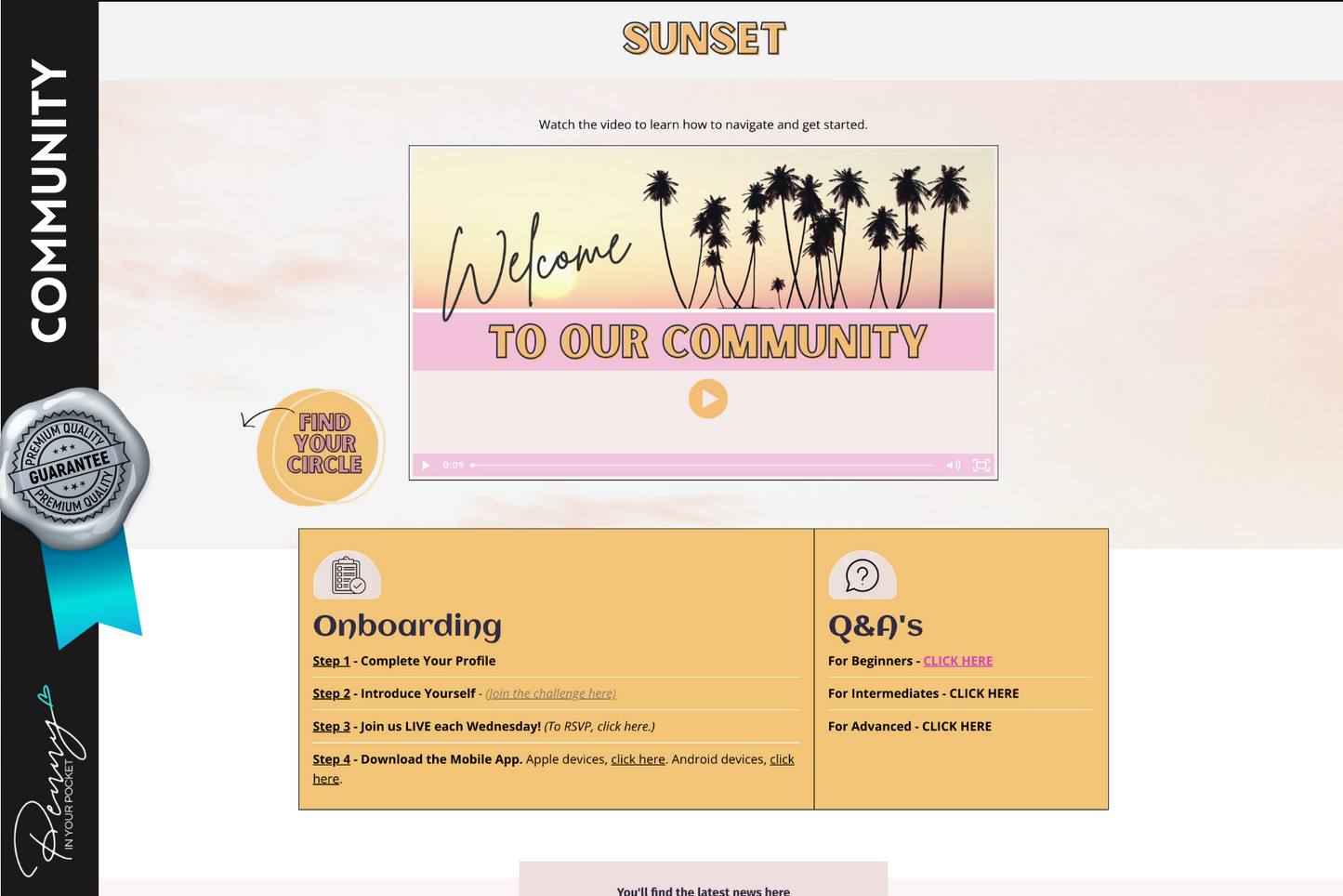 Sunset / Community Home Page