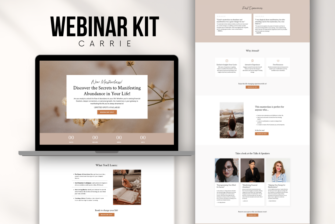 Carrie - Webinar Masterclass Funnel Kit (4 Pages)