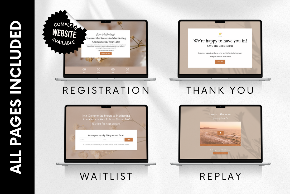 Carrie - Webinar Masterclass Funnel Kit (4 Pages)