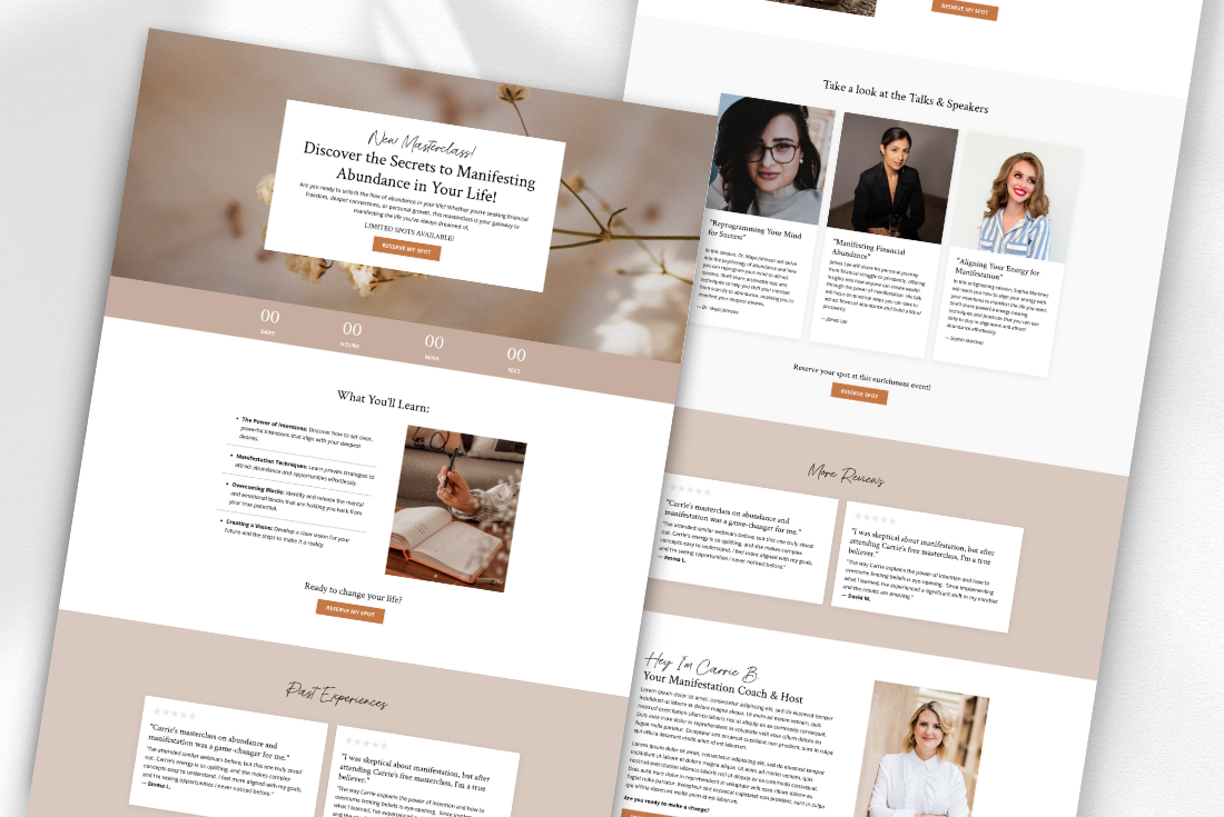 Carrie - Webinar Masterclass Funnel Kit (4 Pages)