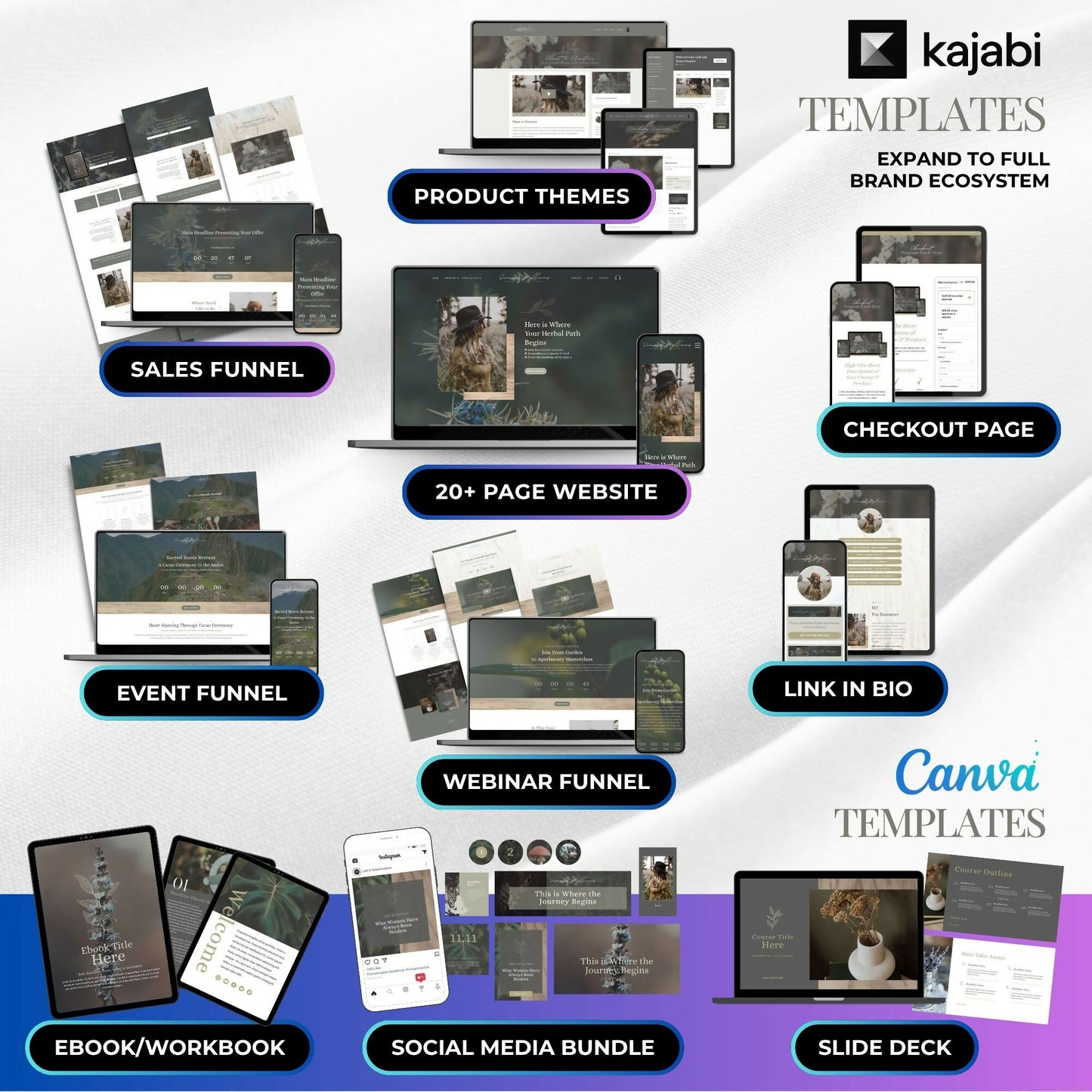 Summer Herbalist - 2 Product Themes + 1 Coaching Theme