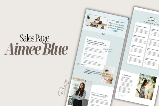Kajabi Sales Page Template - Aimee Blue - Penny In Your Pocket