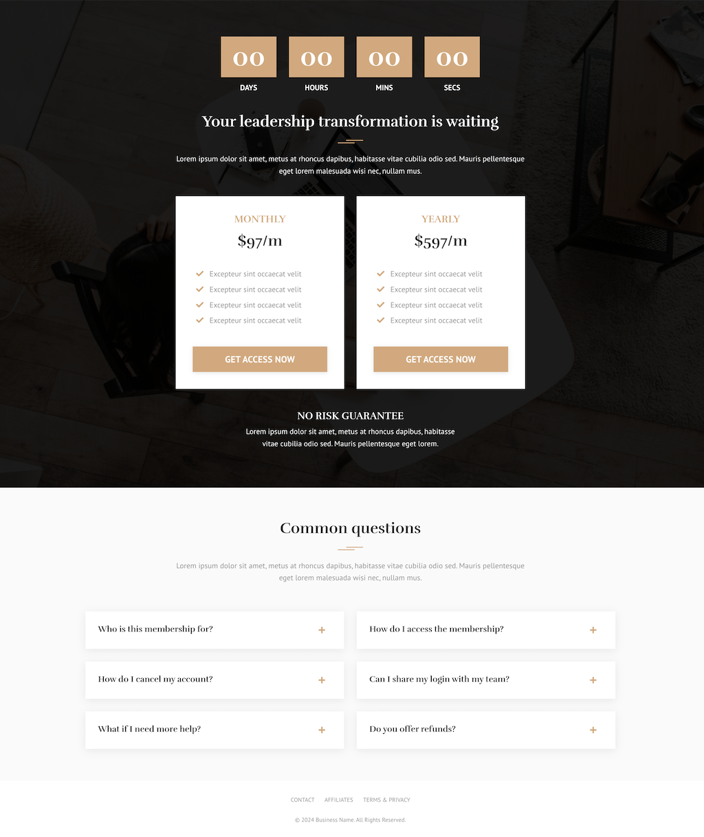 Prestige Membership Funnel Kit
