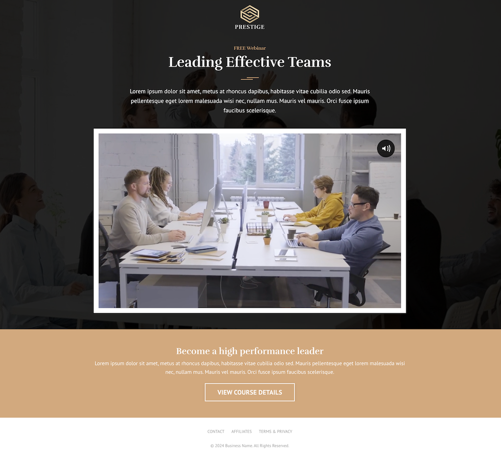 Prestige Webinar Funnel Kit