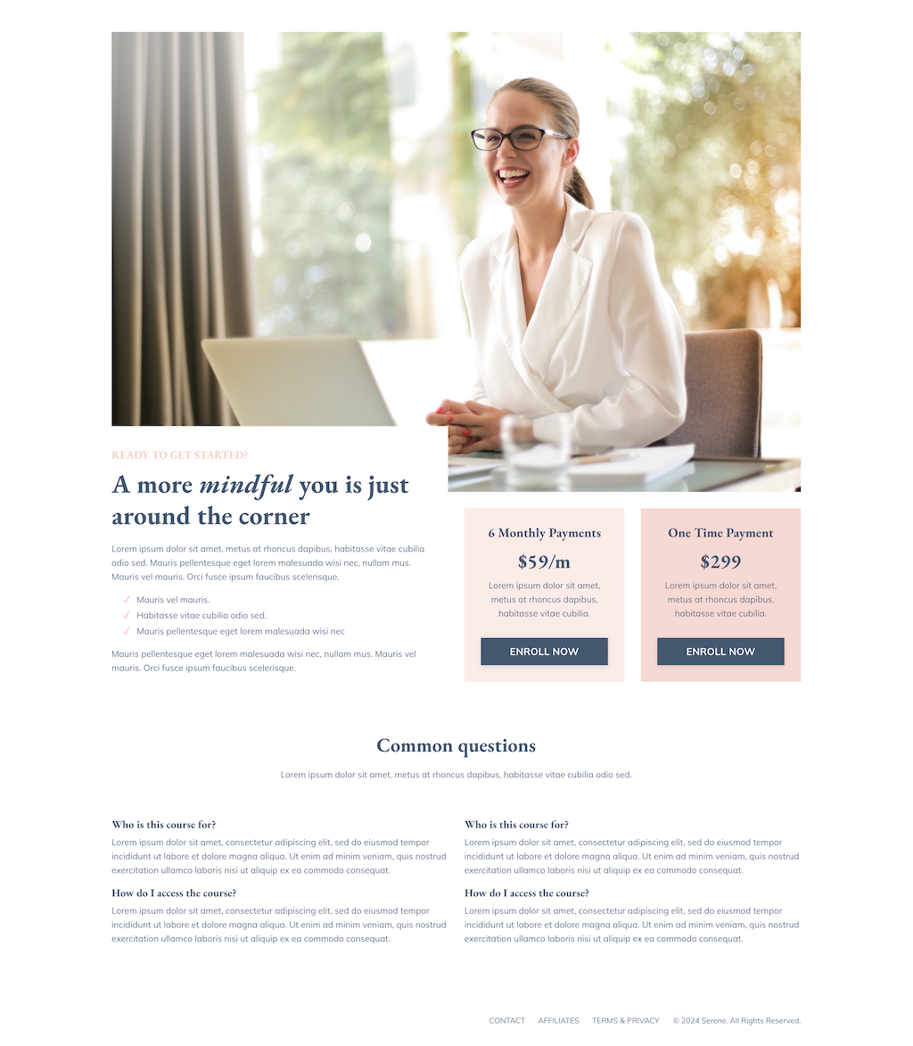 Serene Course Funnel Kit