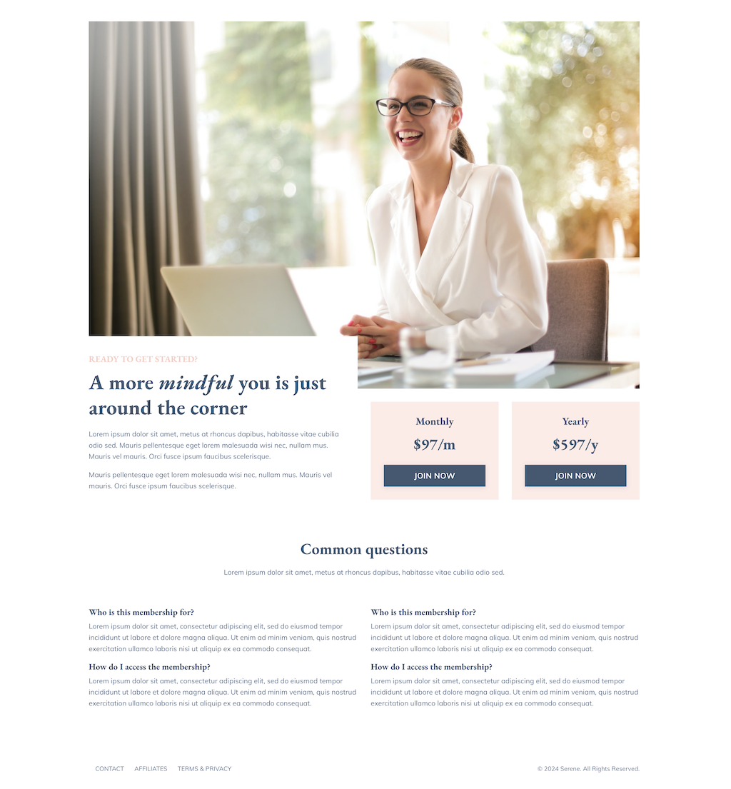 Serene Membership Funnel Kit