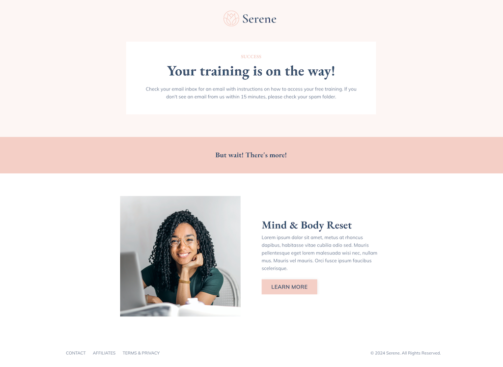 Serene Product Launch Funnel Kit