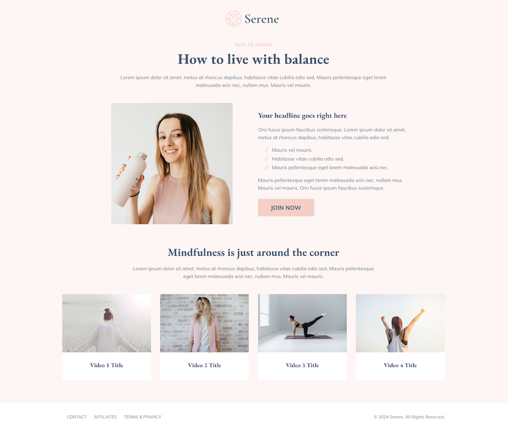 Serene Product Launch Funnel Kit