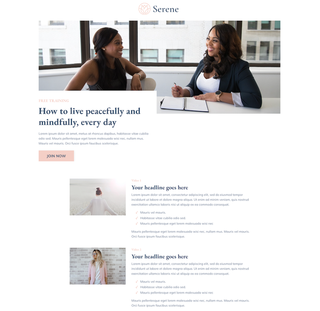 Serene Product Launch Funnel Kit
