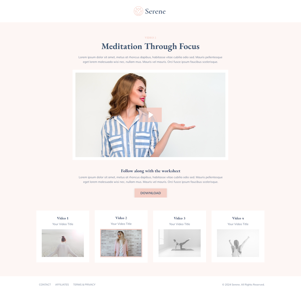 Serene Product Launch Funnel Kit