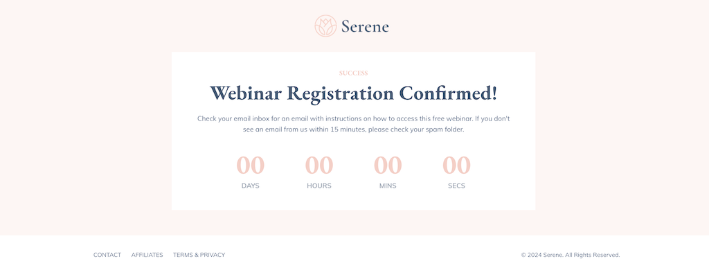 Serene Webinar Funnel Kit