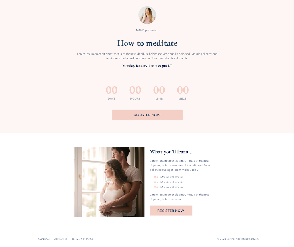 Serene Webinar Funnel Kit