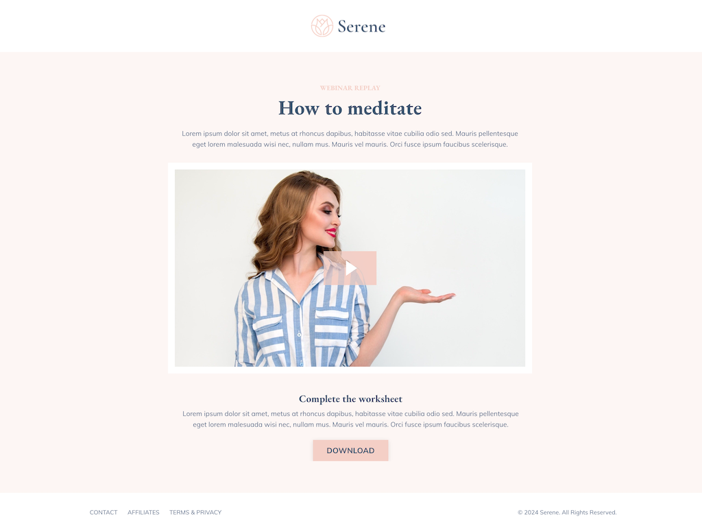 Serene Webinar Funnel Kit