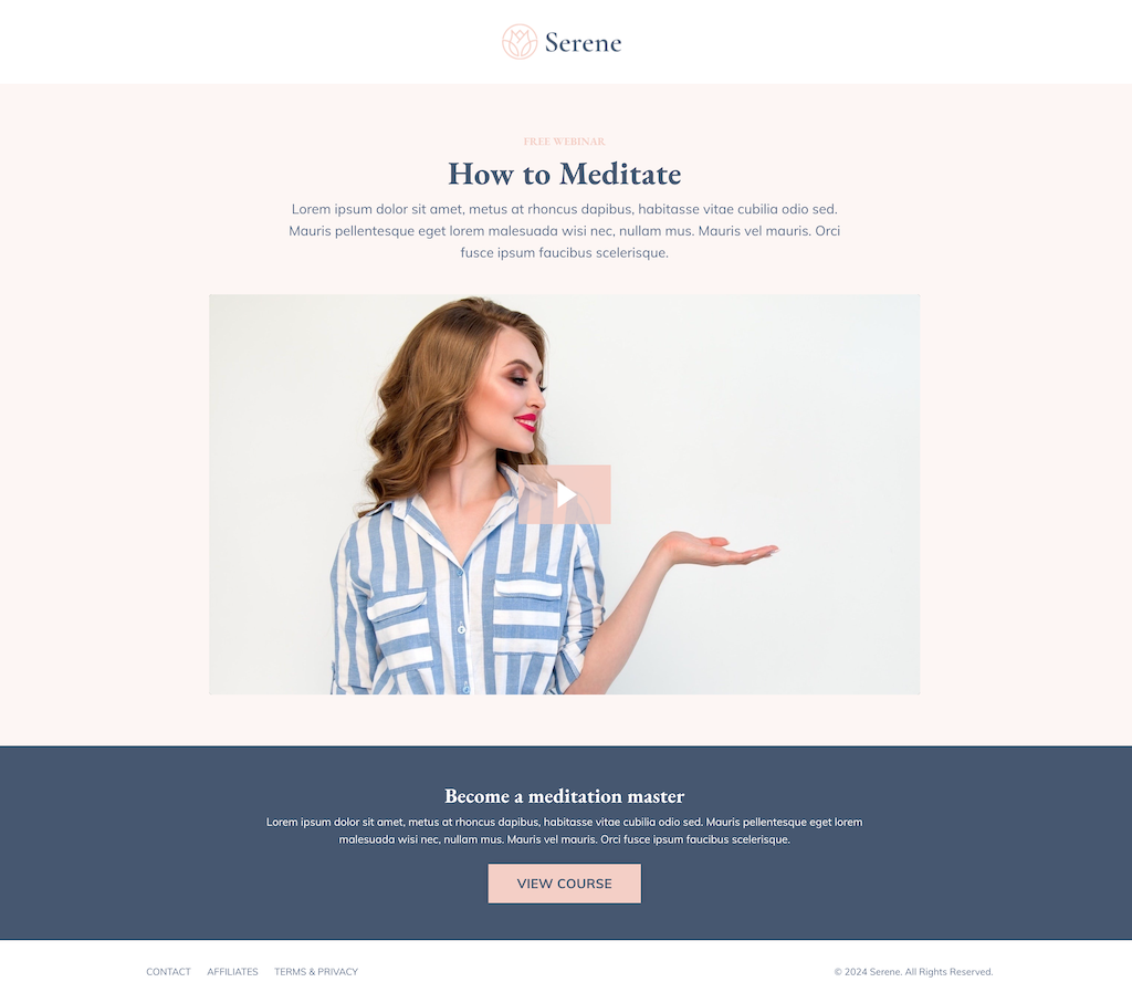 Serene Webinar Funnel Kit