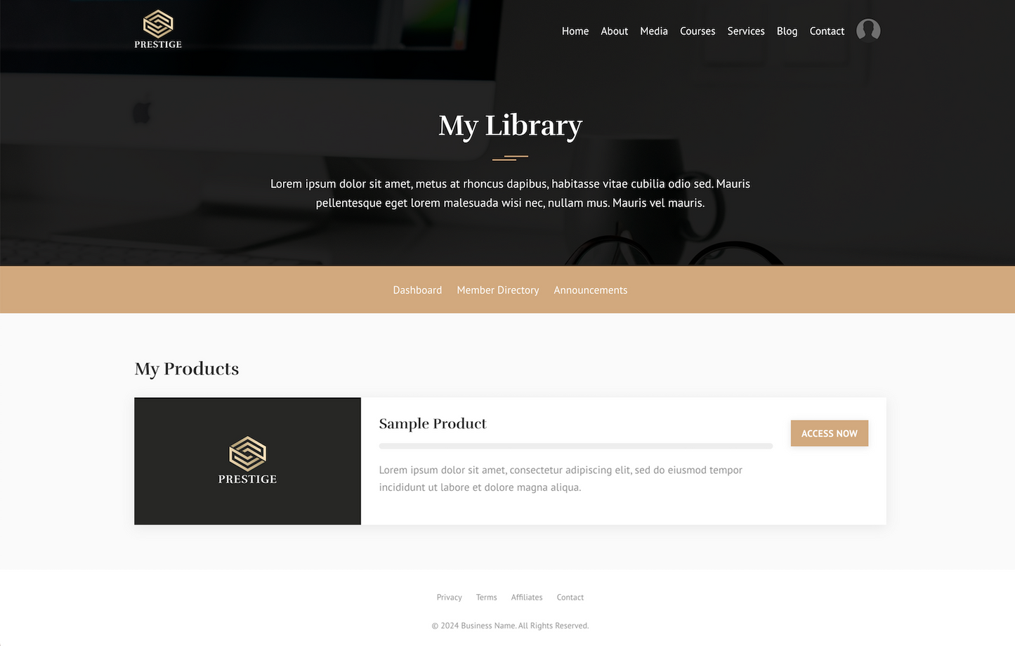 Prestige Website Theme (20 Pages)