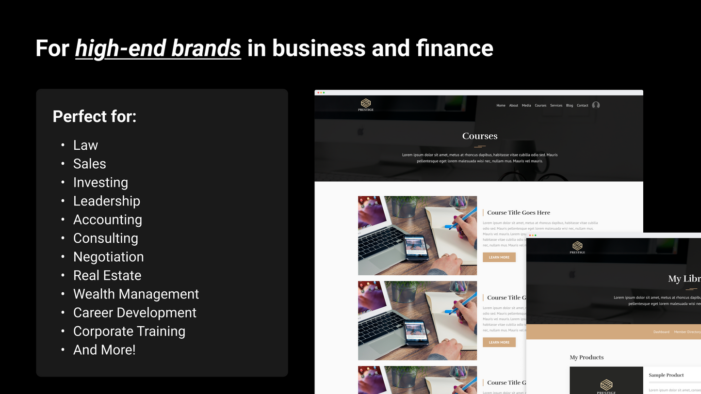 Prestige Website Theme (20 Pages)