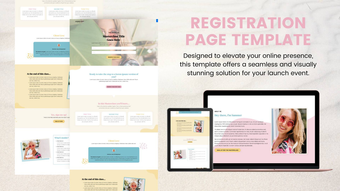 Bright Summer - Registration Page