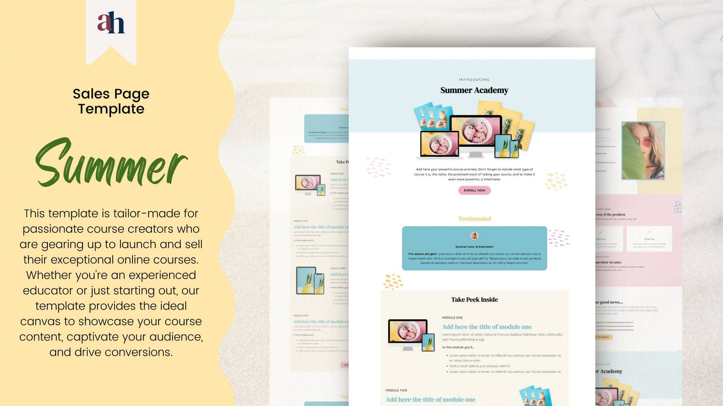 Bright Summer - Sales Page