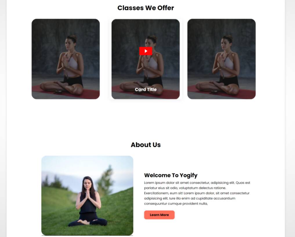 Serenity Yoga Landing Page