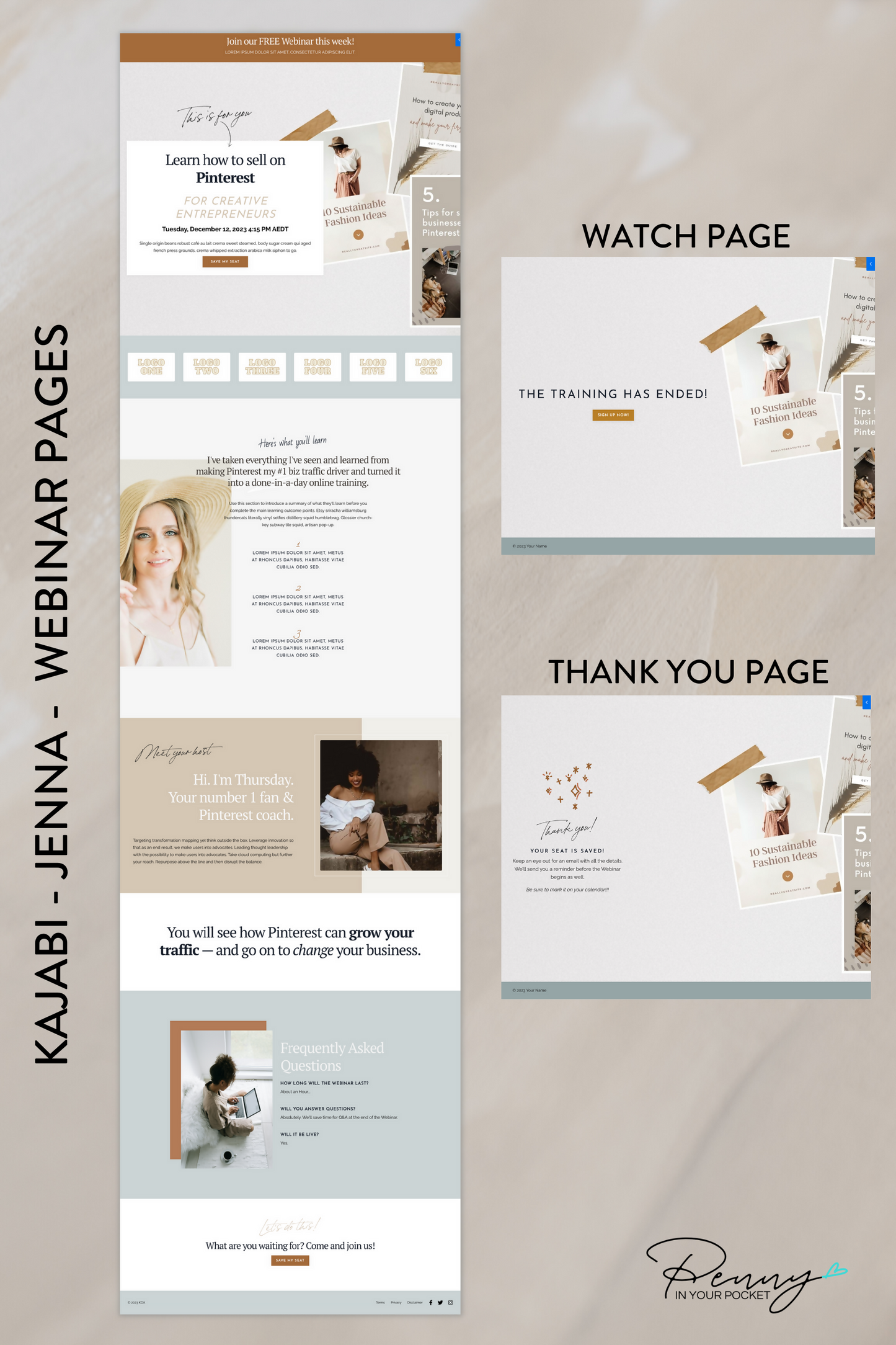 Kajabi Webinar Page Template | Just Jenny