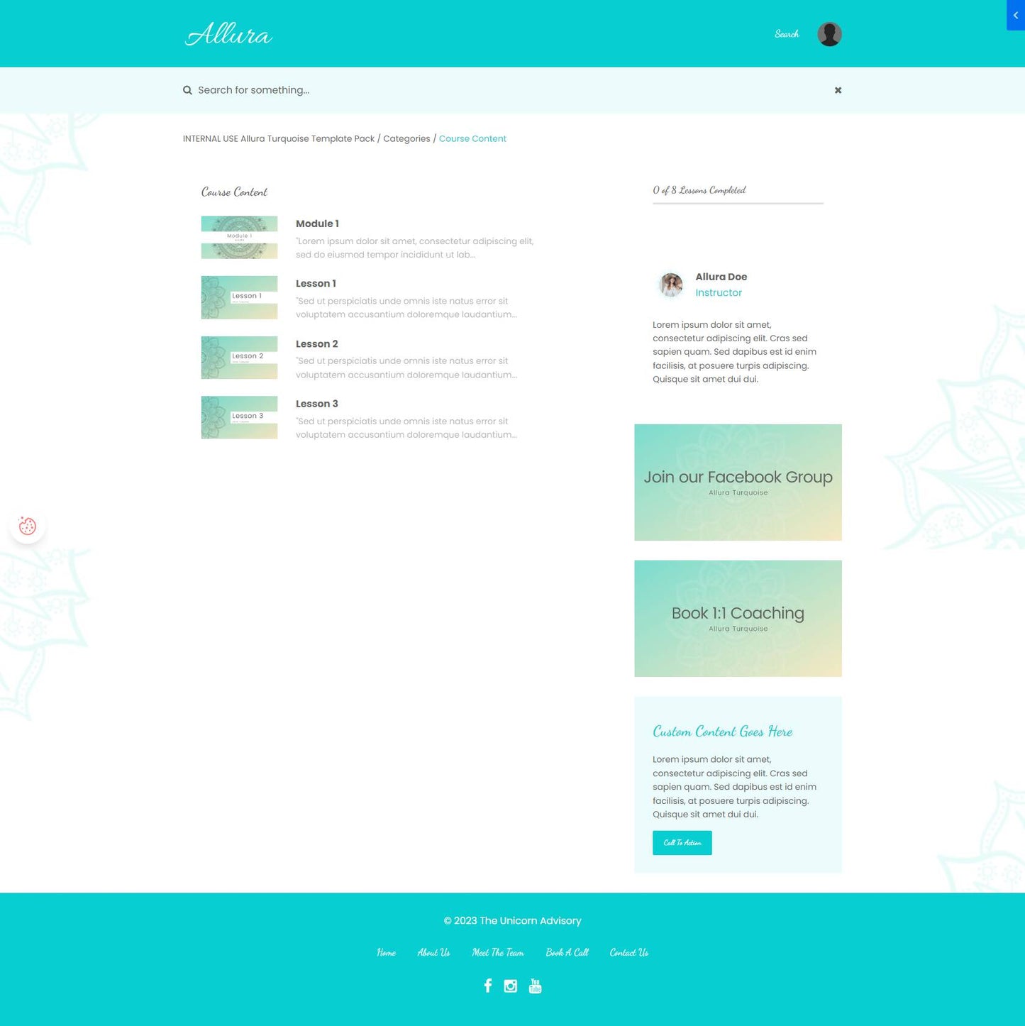 Allura Turquoise Product Theme (Momentum + Premier)