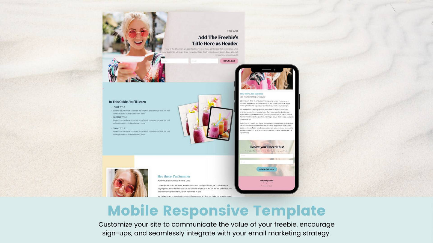 Bright Summer - Freebie Page