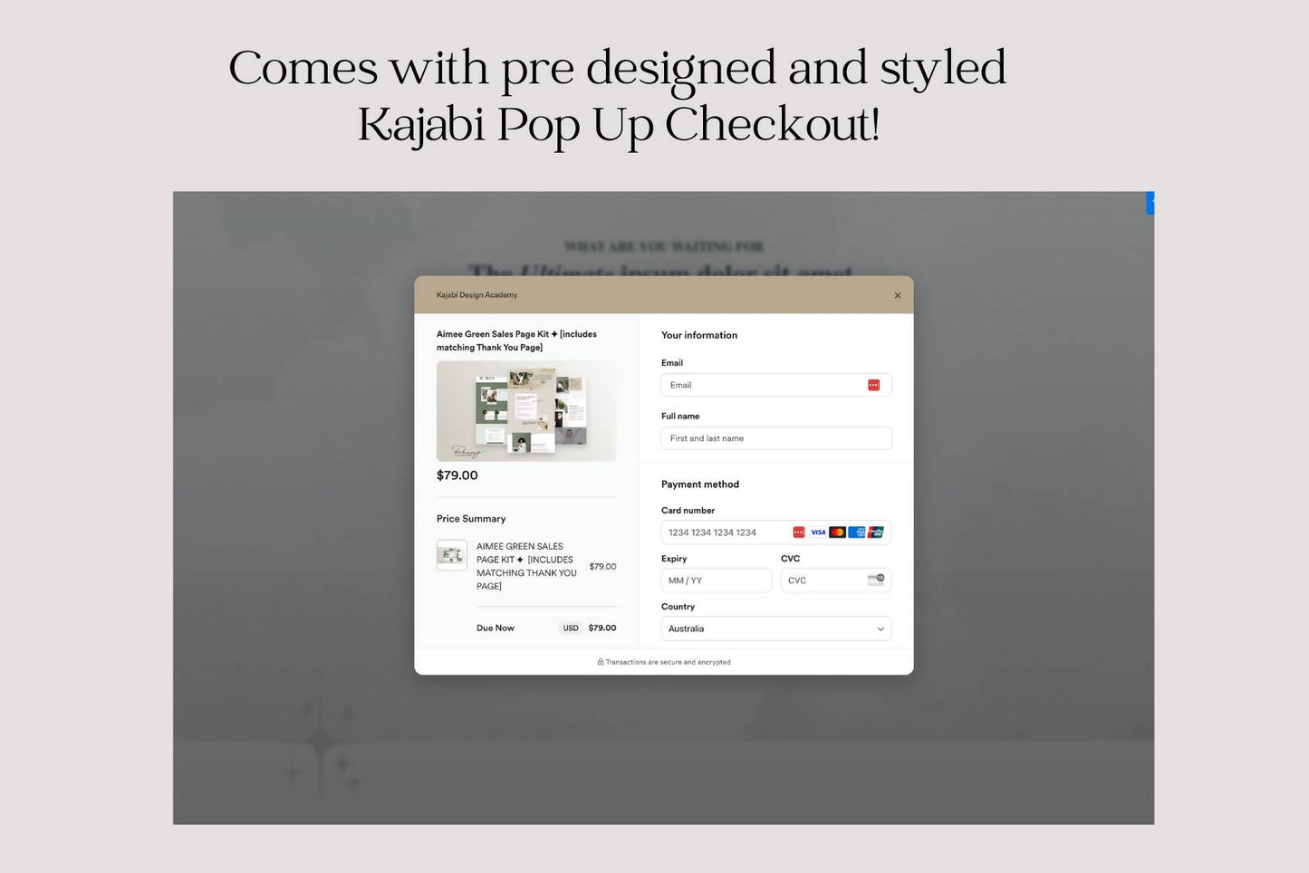 Aimee Green Sales Page (With Pop-Up Checkout)