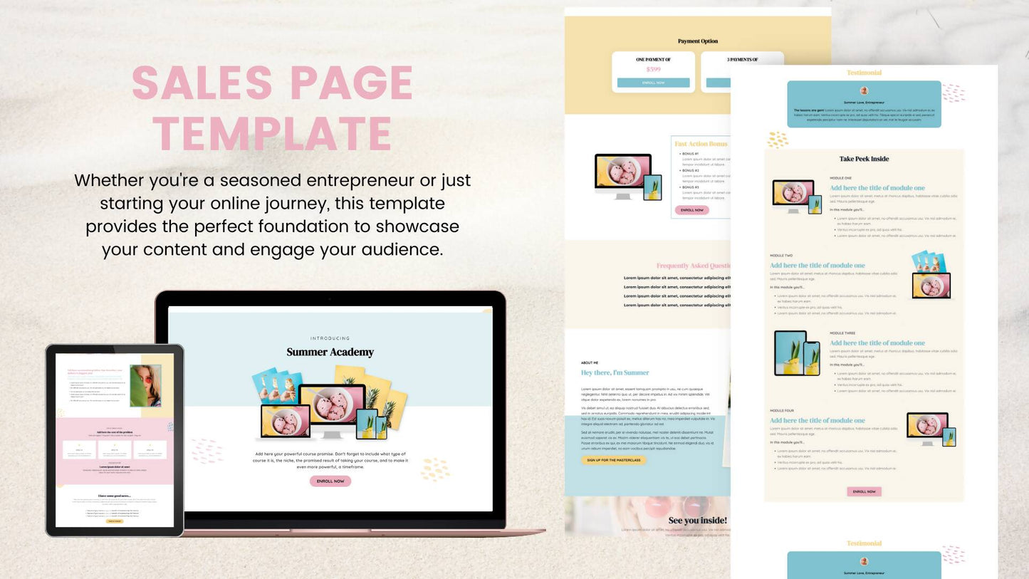 Bright Summer - Sales Page
