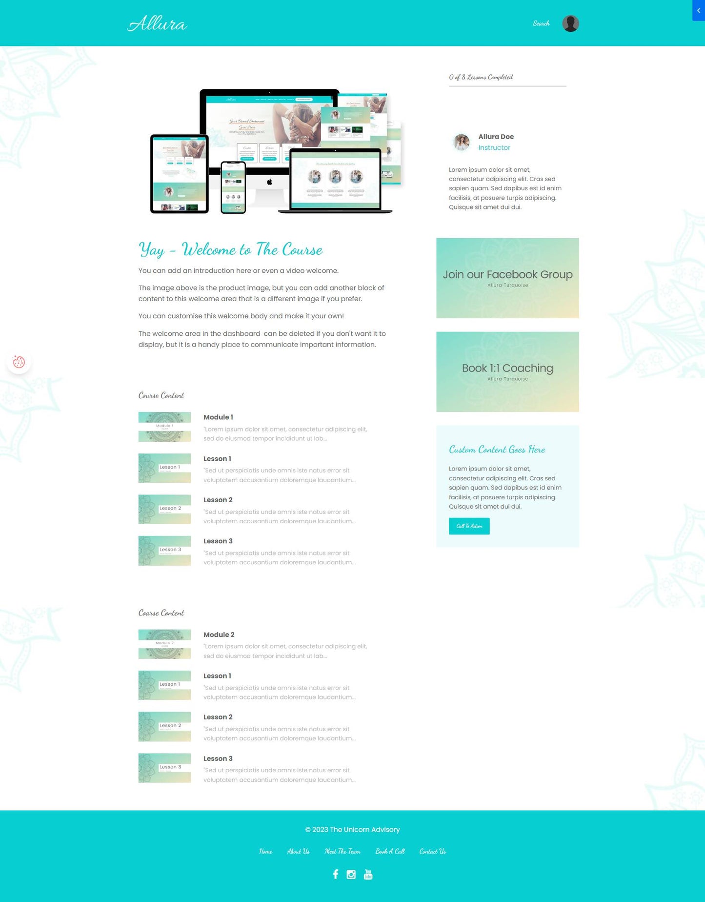 Allura Turquoise Product Theme (Momentum + Premier)
