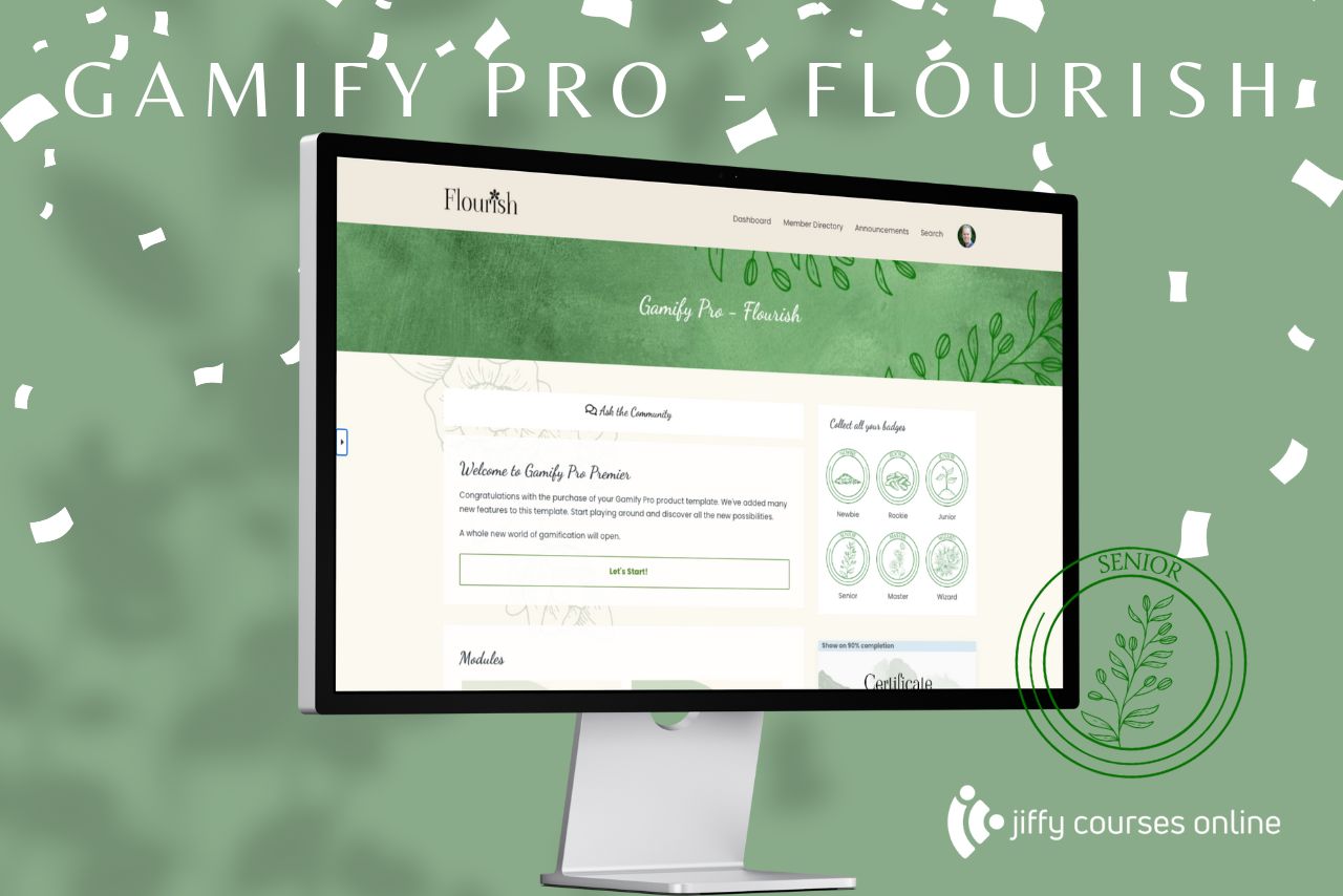 Flourish - Gamify Pro (no sidebar) – Kajabi Templates