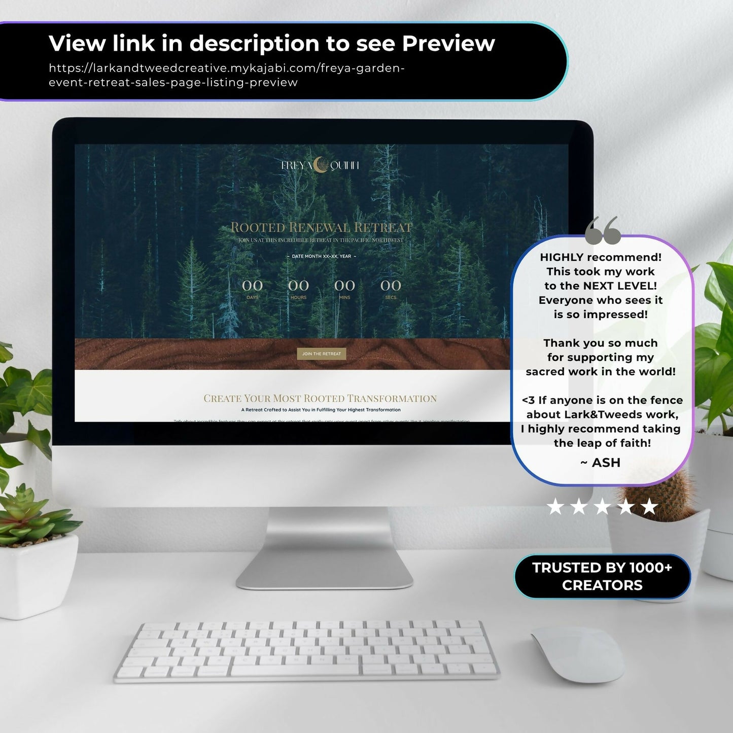 Freya Garden - Event/Retreat Sales Funnel
