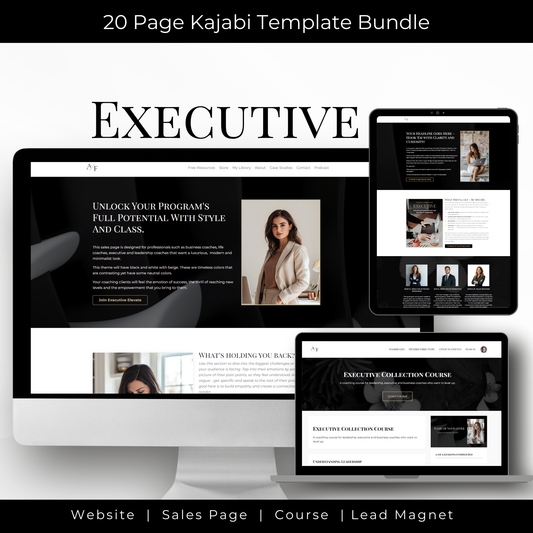 Executive Bundle - Website, Sales Page, Lead Magnet, Course & Thank You Page Templates